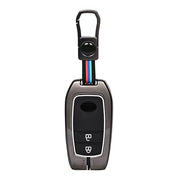 Automaze Metal 2 Button Flip Key Cover Compatible with Toyota Cars with 2 Front Buttons, Model A2