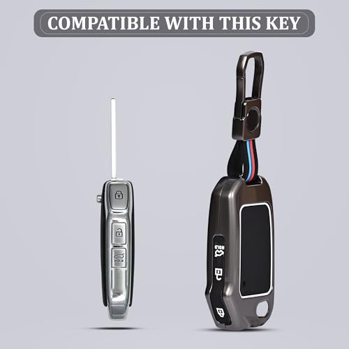 Automaze Metal 4 Button Keyless Cover Compatible with Kia Cars with 3 Side Buttons, Model J3
