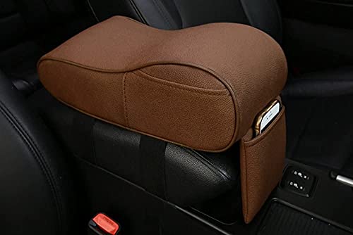 Automaze Center Console Armrest Thick Cushion,Soft Memory Foam PU Leather Height Arm Rest Pad with Phone Pocket Storage Bag