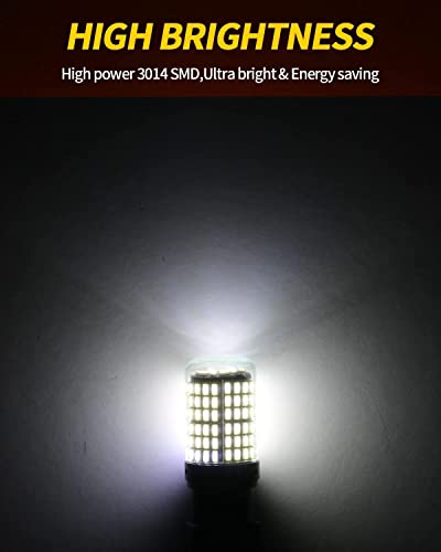 Automaze 1156 BA15S 180 Degree P21W Led Turn Signal Bulb, Front Rear Backup Light, Canbus Error Free, 2800Lumen 3014 Chipset 144SMD (Pack of 2)