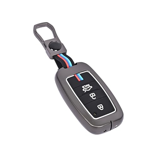 Automaze Metal 4 Button Keyless Cover Compatible with Kia Cars with 3 Front Buttons (Zinc Alloy + Silicone, 4 Button), Kia-A3 Model