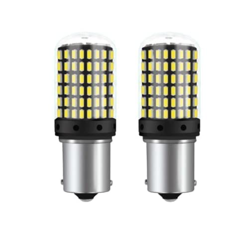Automaze 1156 BA15S 180 Degree P21W Led Turn Signal Bulb, Front Rear Backup Light, Canbus Error Free, 2800Lumen 3014 Chipset 144SMD (Pack of 2)