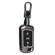Automazd Metal 3 Button Flip Key Cover Compatible with Mahindra Scorpio, Marazzo | XUV 300, XUV 700 | XUV 400 EV | Bolero | Thar | TUV