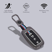 Automaze Metal 4 Button Keyless Cover Compatible with Kia Cars with 4 Front Buttons, Model A4B