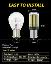 Automaze 1156 BA15S 180 Degree P21W Led Turn Signal Bulb, Front Rear Backup Light, Canbus Error Free, 2800Lumen 3014 Chipset 144SMD (Pack of 2)