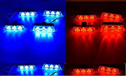 Automaze Car Police Light 8 X 4 LED With Wireless Remote, Red & Blue Police Strobe Flasher Light Dash Emergency Warning Lamp 12V