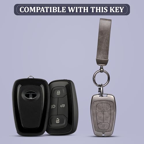 Automaze Metal 4 Button Keyless Key Cover Compatible with Tata Cars with 4 Front Buttons, Model A4