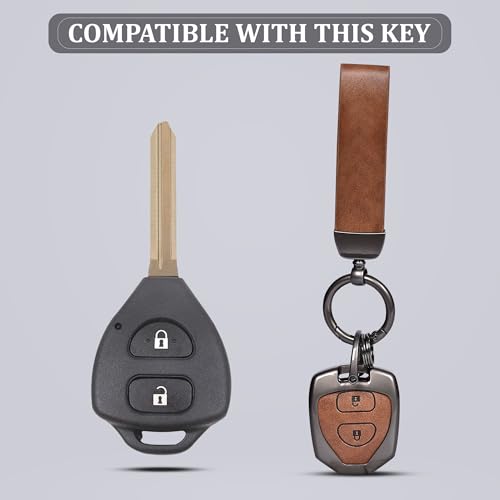 Automaze Metal 2 Button Flip Key Cover Compatible with Toyota Cars with 2 Front Buttons, Model H2