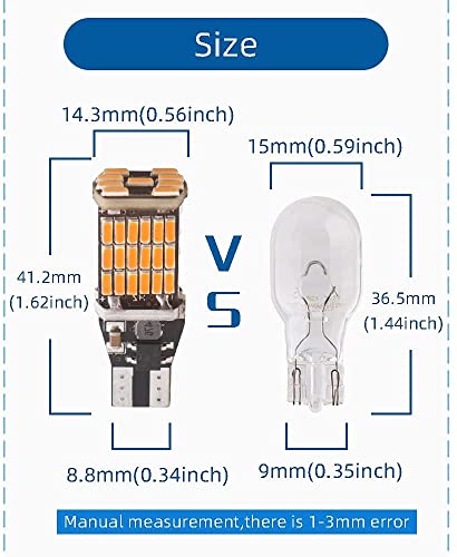 Automaze T15 W6W 912 921, LED Car Truck Backup Reverse Lights, Canbus Error Free, 2000 Lumen 4014 Chipset 45 SMD