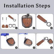 Automaze Metal 2 Button Flip Key Cover Compatible with Toyota Cars with 2 Front Buttons, Model H2