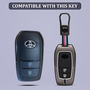 Automaze Metal 2 Button Flip Key Cover Compatible with Toyota Cars with 2 Front Buttons, Model A2