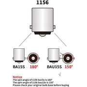 Automaze 1156 BA15S 180 Degree P21W Led Turn Signal Bulb, Front Rear Backup Light, Canbus Error Free, 2800Lumen 3014 Chipset 144SMD (Pack of 2)