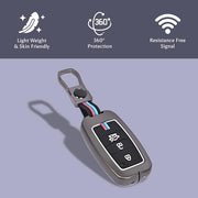Automaze Metal 4 Button Keyless Cover Compatible with Kia Cars with 3 Front Buttons (Zinc Alloy + Silicone, 4 Button), Kia-A3 Model