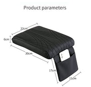 Automaze Center Console Arm-rest Cover Pad With Mobile Pocket Universal Fit for SUV/Truck/Car, Car Armrest Seat Box Cover, Leather Auto Armrest Cover