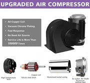 Automaze Car Air Horn 12V With Compressor and Relay, Wiring Compact Auto Nautilus Super Loud Kit for Truck Car Motorcycle