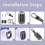 Automaze Metal 4 Button Keyless Cover Compatible with Kia Cars with 3 Front Buttons (Zinc Alloy + Silicone, 4 Button), Kia-A3 Model