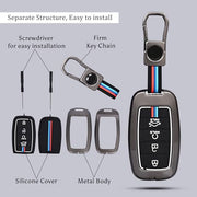 Automaze Metal 4 Button Keyless Cover Compatible with Kia Cars with 4 Front Buttons, Model A4B