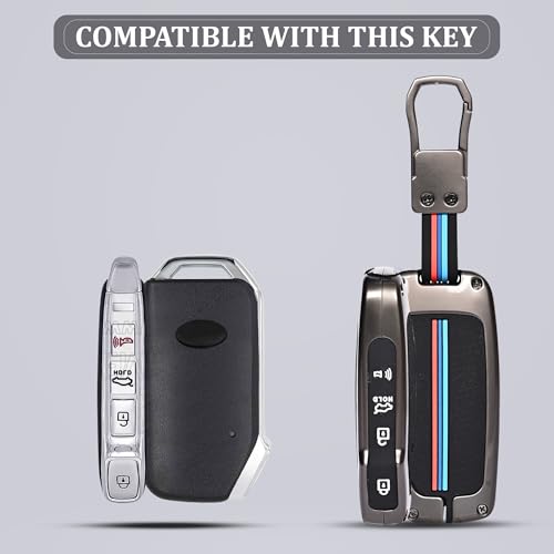 Automaze Metal 4 Button Keyless Cover Compatible with Kia Cars with 4 Side Buttons, Model C4A