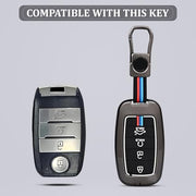 Automaze Metal 4 Button Keyless Cover Compatible with Kia Cars with 4 Front Buttons, Model A4B