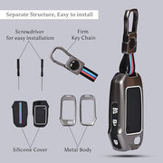 Automaze Metal 4 Button Keyless Cover Compatible with Kia Cars with 3 Side Buttons, Model J3