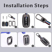Automaze Metal 4 Button Keyless Cover Compatible with Kia Cars with 4 Front Buttons, Model A4B