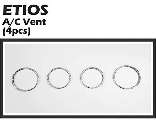 Automaze AC Vent Rings Interior Chrome For Toyota Etios All Models(Set of 4 Pc), Etios Car Accessories