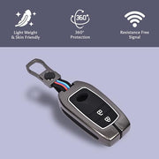 Automaze Metal 2 Button Flip Key Cover Compatible with Toyota Cars with 2 Front Buttons, Model A2
