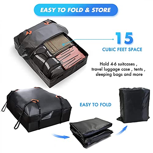 Automaze Car Waterproof Rooftop Cargo Bag, 3 Layer Bag with Anti-Skid Mat, Waterproof Zippers, for All Cars with/Without Roof Rails