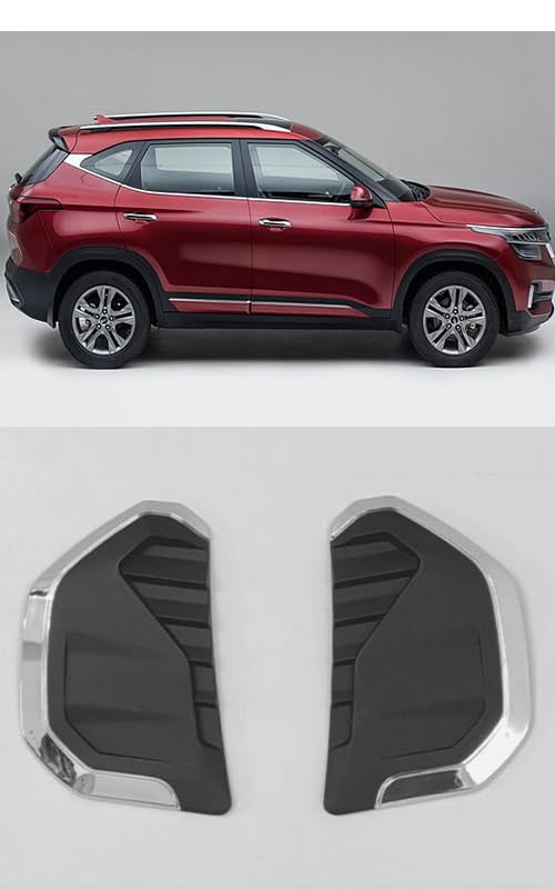 Automaze 2pc Car Air Flow Intake Decorative Side Vent Hood Cover Fender Garnish Compatible For Kia Seltos 2022+ Models