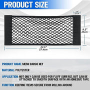 Automaze Universal Mesh Cargo Net for Car Trunk Storage,Elastic Small Automotive Cargo Net Pocket Wall Sticker Organizer Pouch Bag Storage for SUV, with Tape Stickers