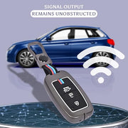 Automaze Metal 4 Button Keyless Cover Compatible with Kia Cars with 3 Front Buttons (Zinc Alloy + Silicone, 4 Button), Kia-A3 Model