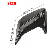 Automaze 2pc Car Air Flow Intake Decorative Side Vent Hood Cover Universal Air Flow Vent Protection Cover (Carbon Fibre)