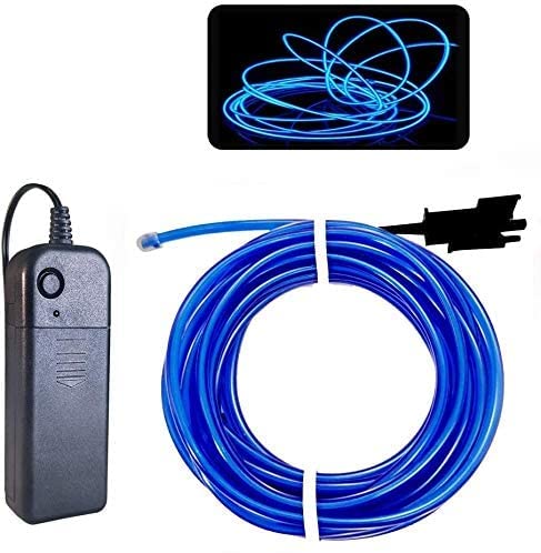 Automaze EL Wire, 16.4ft/5m Portable Neon Lights Noise Reduction Neon Glowing Strobing Electroluminescent Wire for Parties, Halloween, DIY Decoration