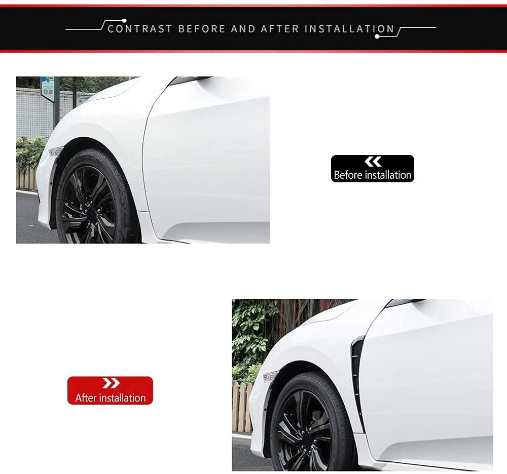 Automaze Car Fender Side Vents in ABS, Decorative Air Flow Intake For Auto Exterior