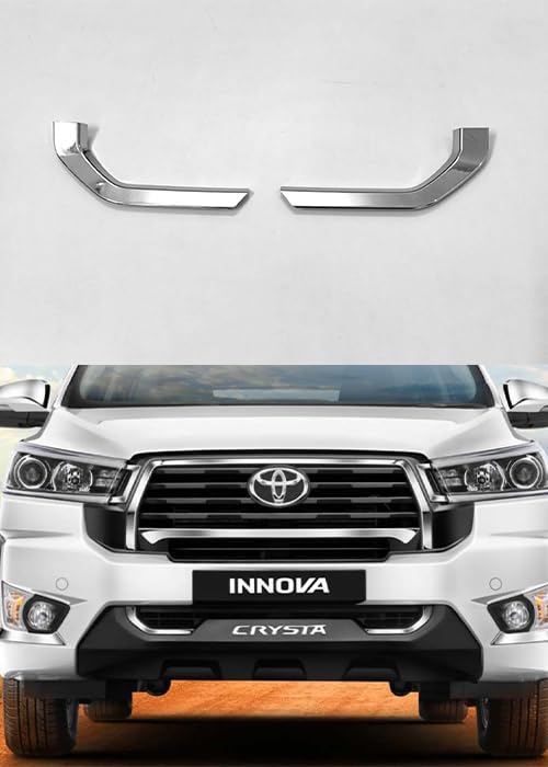 Automaze CN-League Chrome Front Bumper Chrome Garnish Cover Compatible for Innova Crysta 2023+ Models