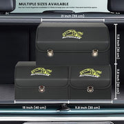 Automaze Car Trunk Organizer, PU Leather Trunk Cargo Organizer, Collapsible Portable Car Storage Organizer SUV, Grocery, Camping