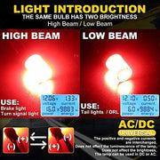 Automaze 12V 7443 7440 T20 Dual Connection/Pin/Buoyant Canbus Error Free 15 Watts 144 LED/SMD For Brake, Reverse Tail Light Bulbs