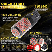 Automaze 12V 7443 7440 T20 Dual Connection/Pin/Buoyant Canbus Error Free 15 Watts 144 LED/SMD For Brake, Reverse Tail Light Bulbs