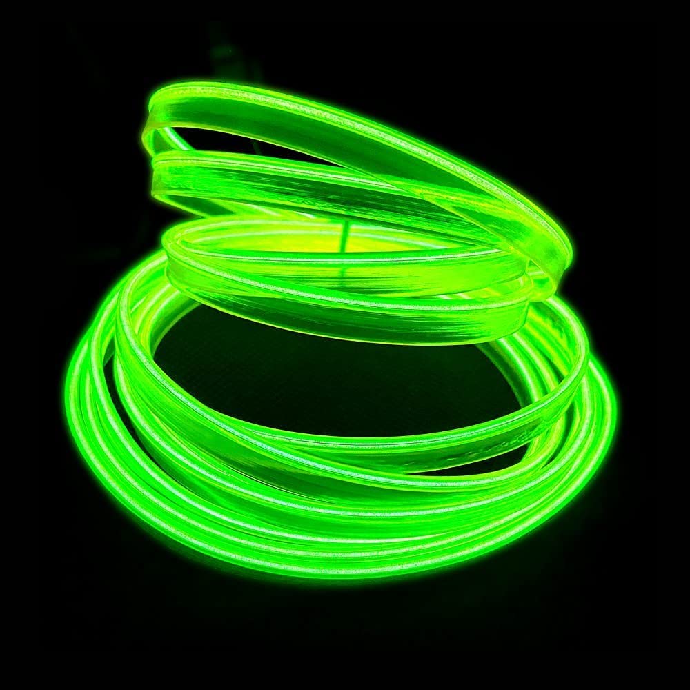 Automaze El Wire 5m/16ft Led Flexible Soft Tube Wire Lights Neon Glowing Car Interior Light DC 12V(Lemon Green)