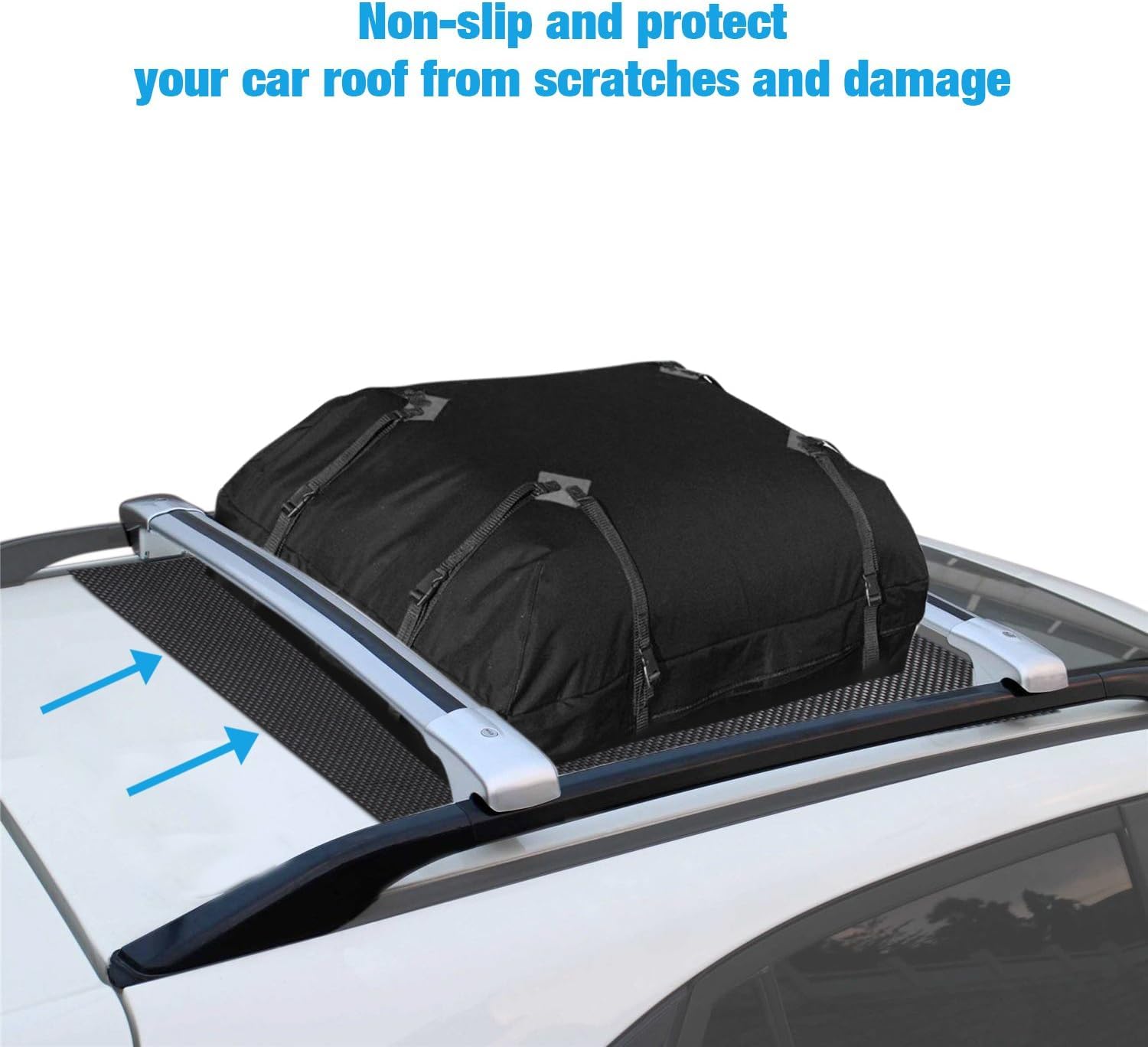 Automaze Car Roof Mat for Cargo Bag Mesh Rubber Non Slip Mat for Car Roof Carrier Bag, Anti-Slip, Extra-Cushioning, Car Roof Padding, and Home Rubber Mat,Grip, Universal Usage
