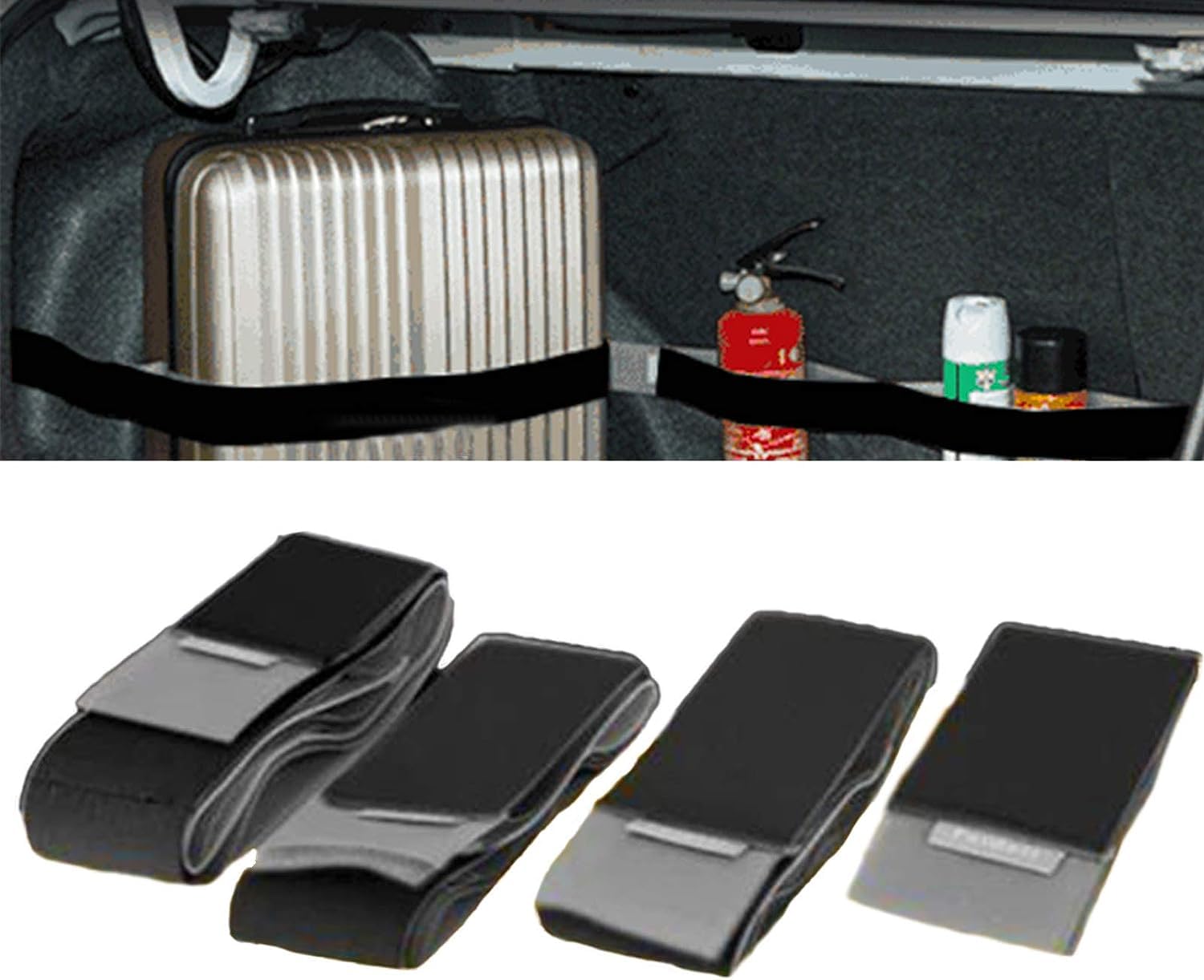 Car Trunk Fixing Belt Storage Organizer, Car Trunk Nylon Fixing Belt,Car Storage Trunk Organizer Securing Straps (4pcs)