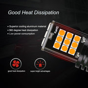 Automaze 1156 BA15S 180 Degree P21W Led Turn Signal Bulb, Front Rear Backup Light, Canbus Error Free, 3030 Chipset 24 SMD (Pack of 2)