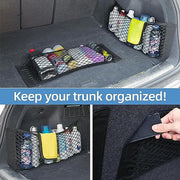 Automaze Universal Mesh Cargo Net for Car Trunk Storage,Elastic Small Automotive Cargo Net Pocket Wall Sticker Organizer Pouch Bag Storage for SUV, with Tape Stickers