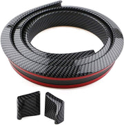 Automaze Upgraded 1.5m/4.92ft Universal Black Carbon Fiber Trunk Spoiler Lip Kit, Car Rubber Strip Bar Spoiler Tail-Fin Rear Wing Tailgate Fit for Most Cars(4.5cm x 1.5M)