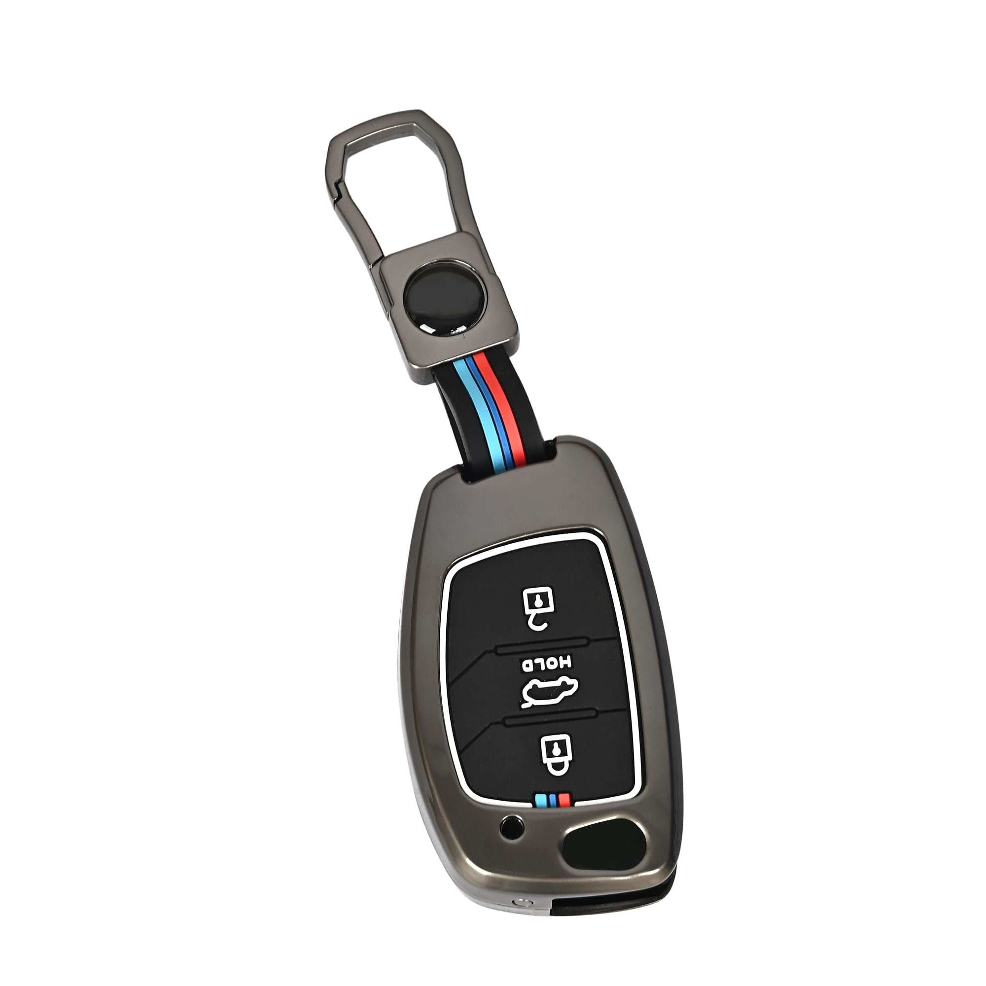 Automaze Metal 3 Button Flip Key Cover Compatible with Hyundai Cars With 3 Front Buttons, Model B3B