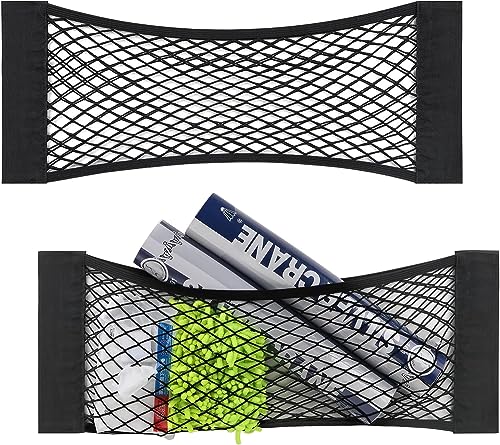 Automaze Universal Mesh Cargo Net for Car Trunk Storage,Elastic Small Automotive Cargo Net Pocket Wall Sticker Organizer Pouch Bag Storage for SUV, with Tape Stickers