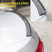 Automaze Upgraded 1.5m/4.92ft Universal Black Carbon Fiber Trunk Spoiler Lip Kit, Car Rubber Strip Bar Spoiler Tail-Fin Rear Wing Tailgate Fit for Most Cars(4.5cm x 1.5M)