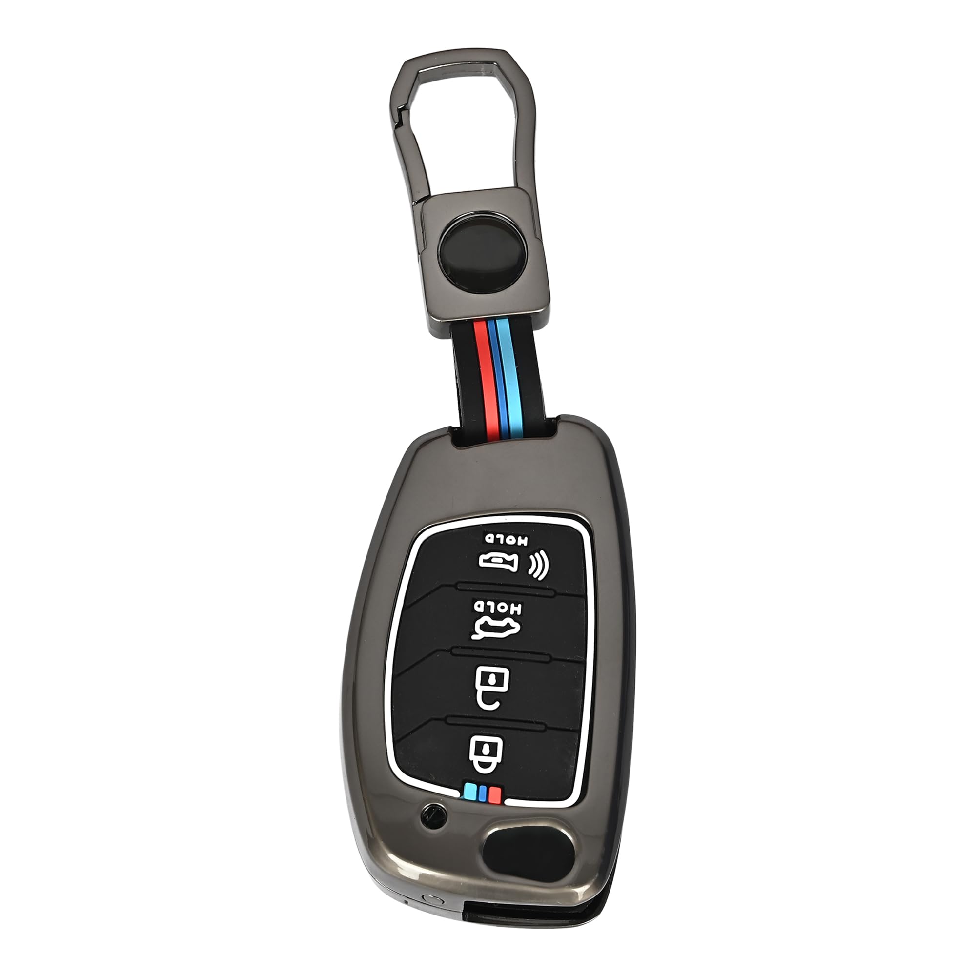 Automaze Metal 4 Button Flip Key Cover Compatible with Hyundai Cars With 4 Front Buttons, Model B4A