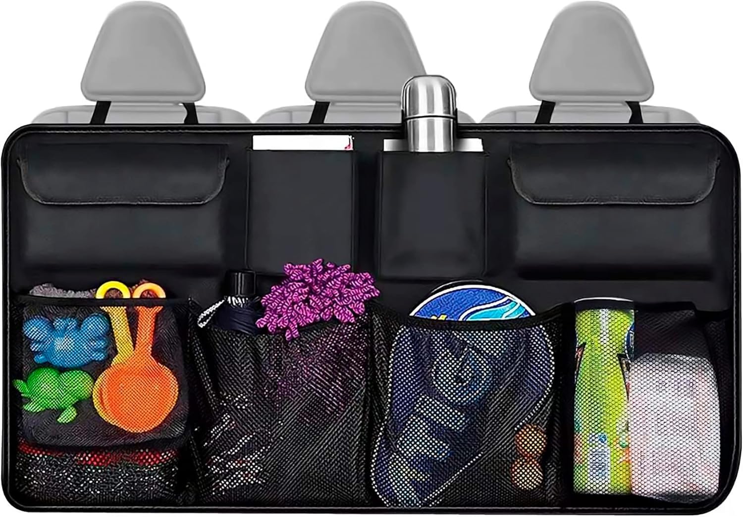 Automaze Car Trunk Boot Organizer with Large Storage, Backseat Hanging Organizer, Foldable Organizer with Pockets and Compartments for SUV's
