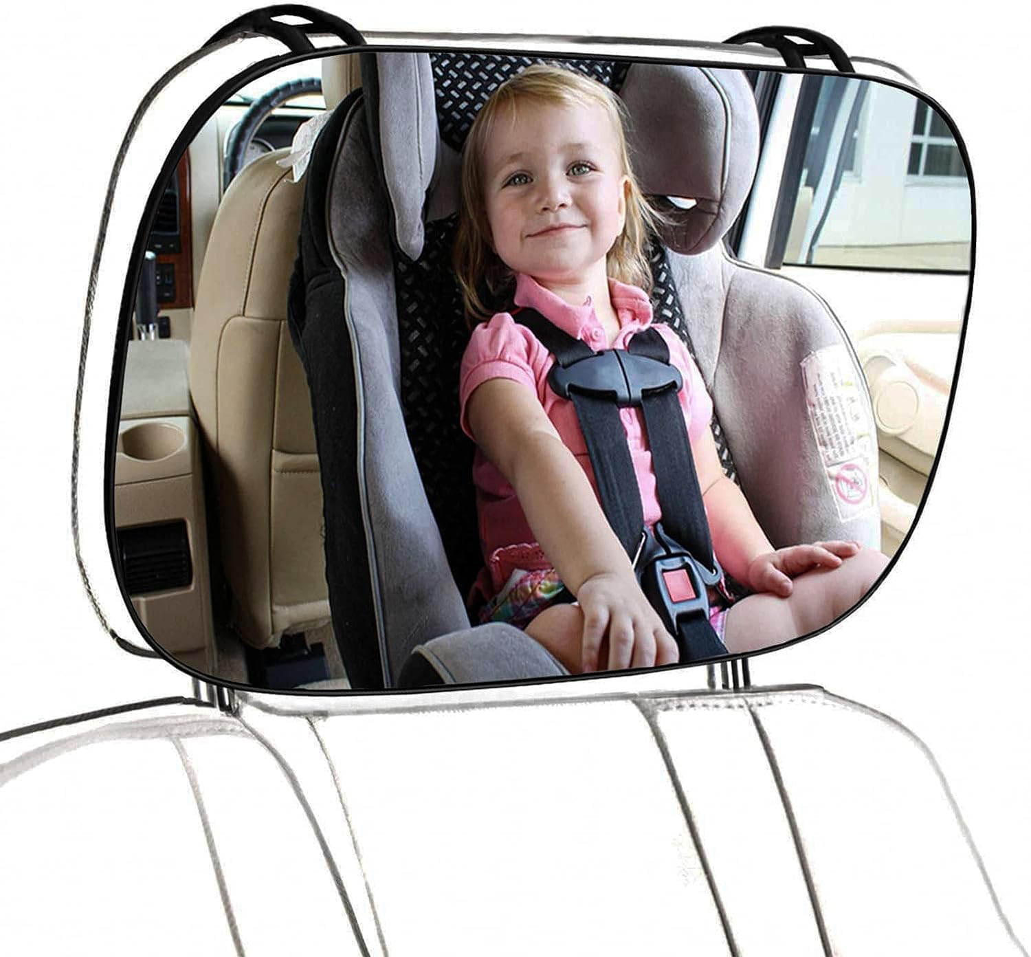 Automaze Car Mirror Baby Rear Facing Seat, Car Seat Glass Mirror for Rear Facing Baby Seat, Ultra Stable and Adjustable 360° Clear View for Backseat
